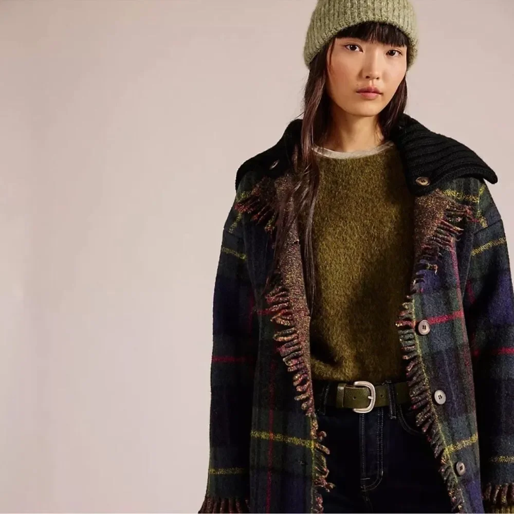 NWT Free People We The Free Merri Tartan Duster- 96% Wool